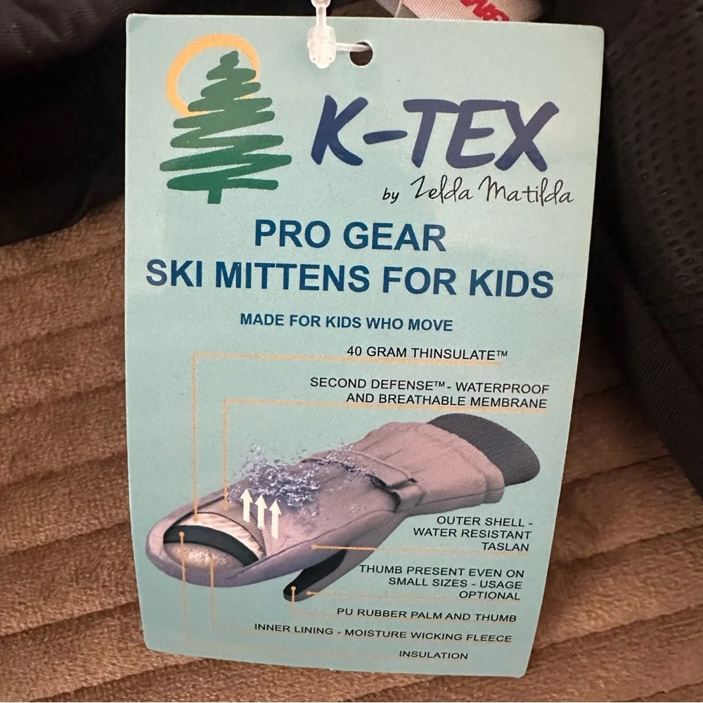 K-Tex by Zelda Matilda Black Pro Gear Ski Snow Mittens